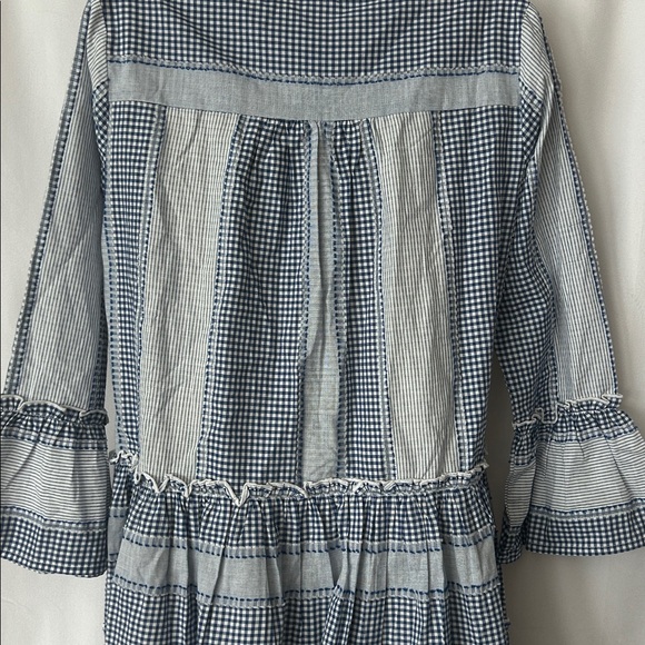 Pomander Place NWT Cute Blue Gingham Ruffled Hem 3/4 Sleeve Dress **Size S** 🌸🌸 - Picture 4 of 7